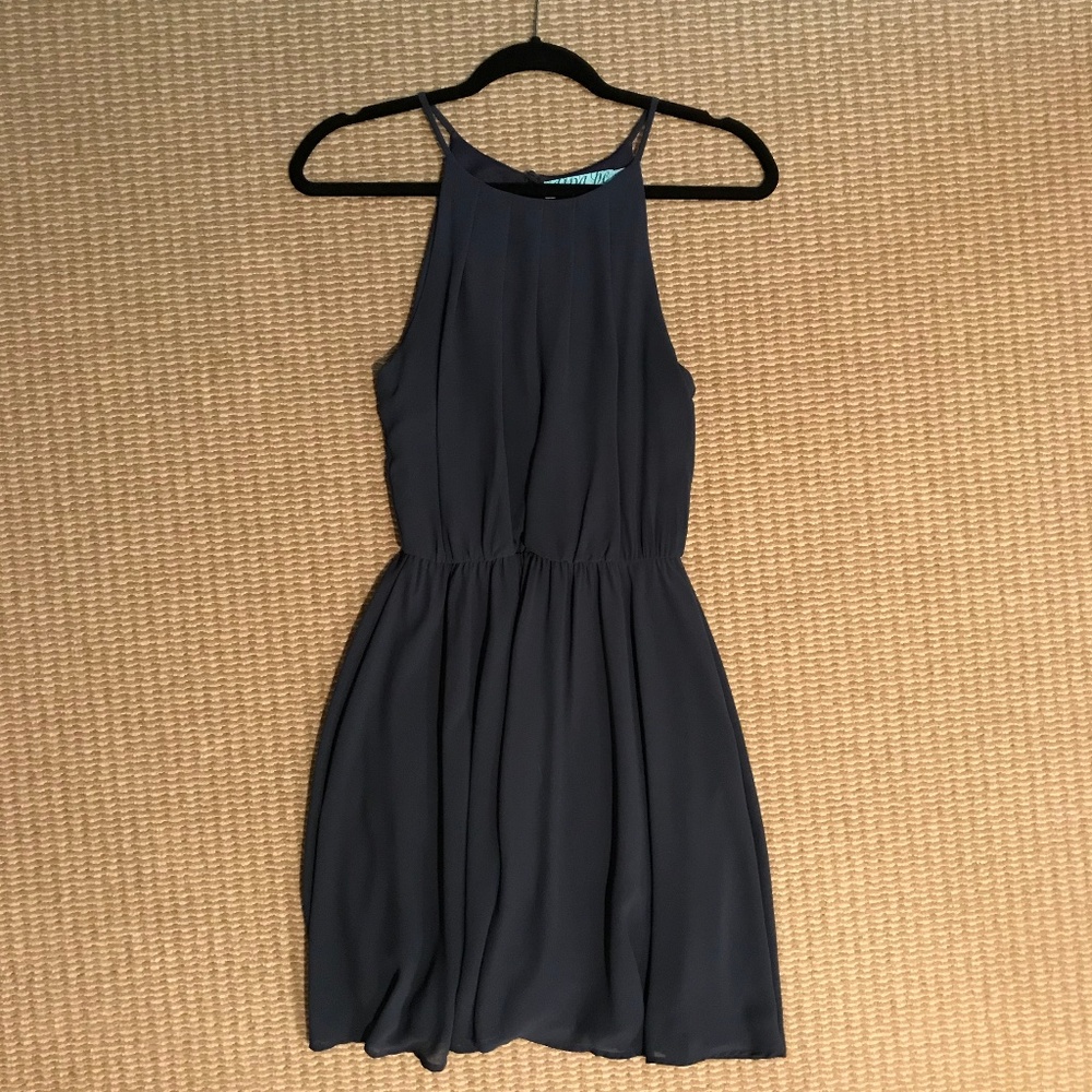 Flawless Solid Dress in Navy, Size S